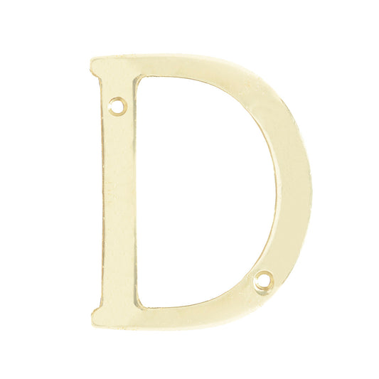 Letra D slim 4" latón brillante Lock