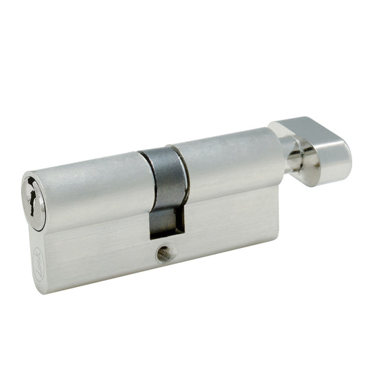 Cilindro europeo 70 mm función sencila, níquel satinado, llave estándar, en caja Lock