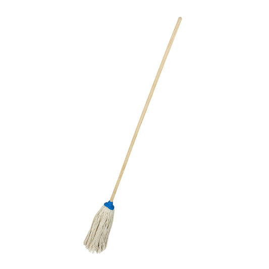 Trapeador de pabilo de algodón con bastón de madera 120 cm, 300 gr Foy
