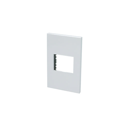Placa 1 módulo 1/2, línea Premium, color blanco Surtek