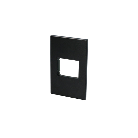 Placa 1 módulo 1/2, línea Premium, color negro Surtek