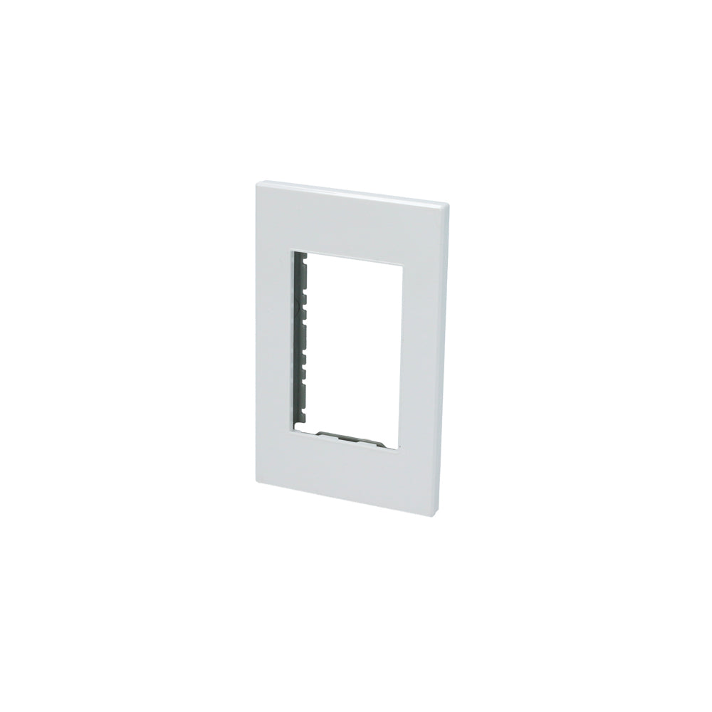 Placa 1 módulo 1/1, línea Premium, color blanco Surtek