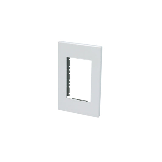 Placa 1 módulo 1/1, línea Premium, color blanco Surtek