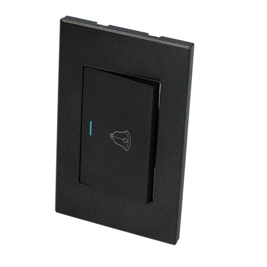 Placa para timbre 1/1, línea Premium, color negro Surtek