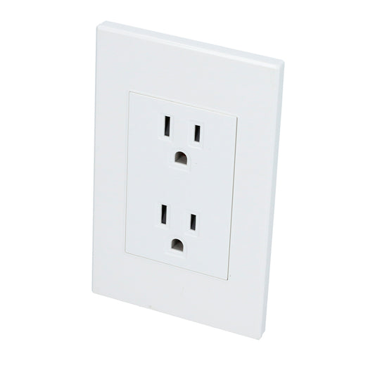 Placa contacto dúplex 1/1, línea Premium, color blanco Surtek