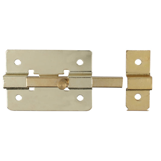 Pasador de sobreponer de barra latón brillante 8 cm Lock