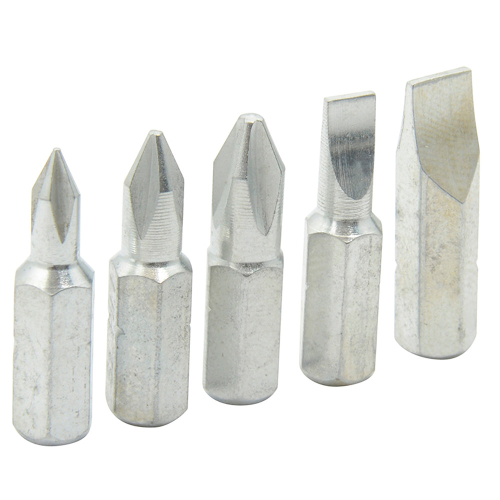 Juego combinado de puntas phillips y planas de 1" hexágono de 1/4", 5 piezas en blíster Surtek