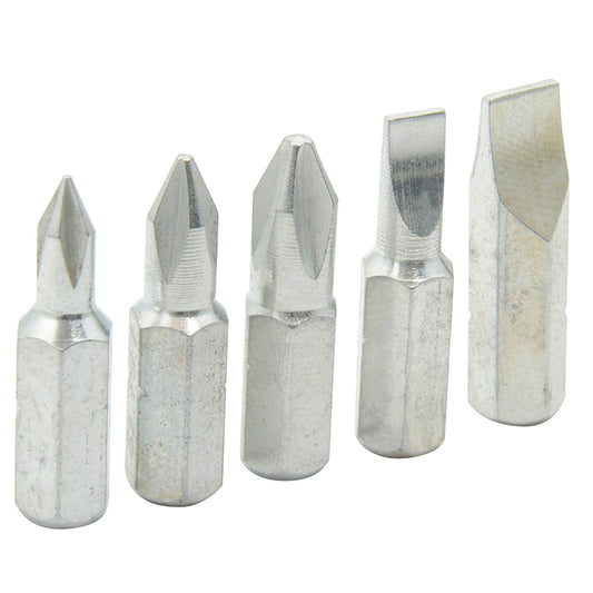 Juego combinado de puntas phillips y planas de 1" hexágono de 1/4", 5 piezas en blíster Surtek