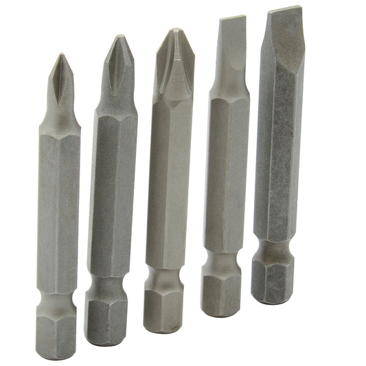 Juego combinado de puntas phillips y planas de 2" hexágono de 1/4", 5 piezas en blíster Surtek