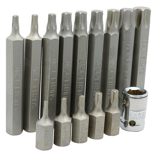 Juego de puntas Torx hexágono de 3/8", 15 piezas en blíster Surtek