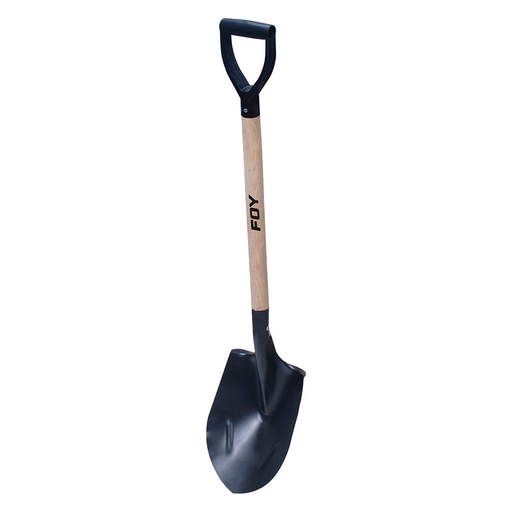 Pala con mango de madera con puño plástico "Y", redonda Foy