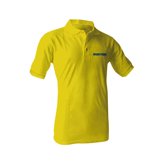 Playera tipo polo para caballero color amarillo talla L Surtek