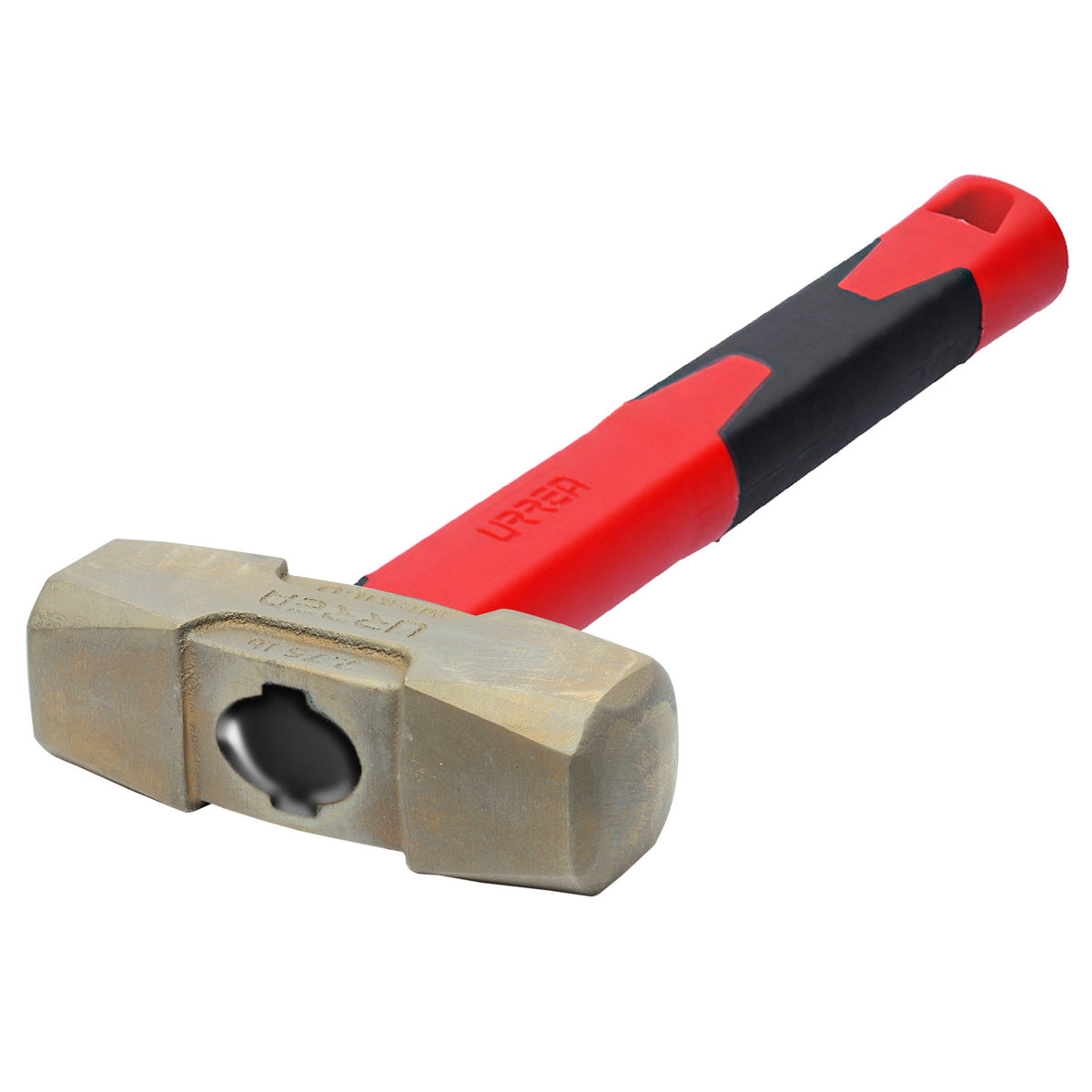 Marro de bronce-aluminio antichispa de 4lb con mango corto de fibra de vidrio 14" Urrea