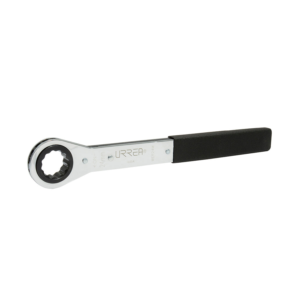 Llave de estrías pulido espejo plana de matraca métrica, 12 puntas, 24 mm Urrea